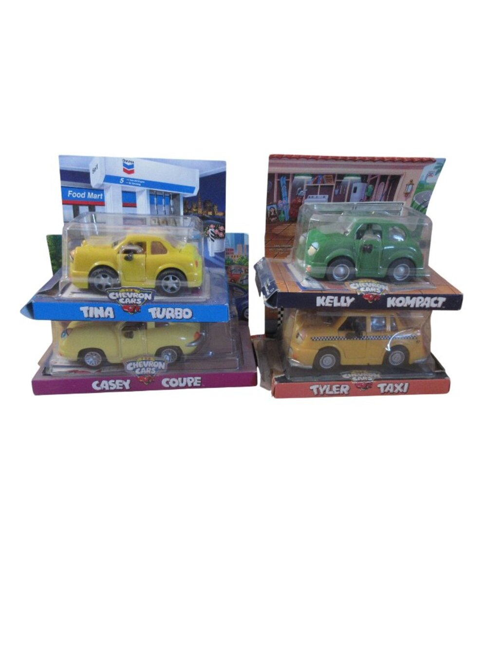 Lot of 4 - Chevron Cars - Casey Coupe Tyler Taxi Tina Turbo Kelly Kompact READ